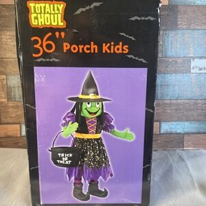 Porch Kids Vintage Halloween Witch 36" Tall Trick-or-Treat Greeter In Box